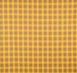 Len pružný jemný vzor tartan okrový
