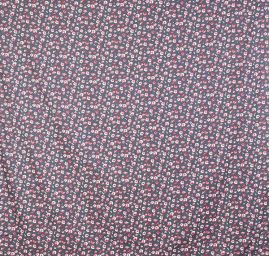 Riflovina jemná košilovka tisk květy červenomodrá