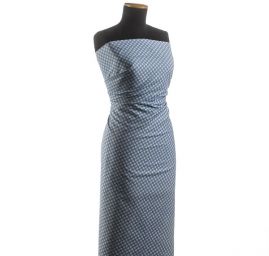 Riflovina pružná tisk čtverce světle modrá II.jakost