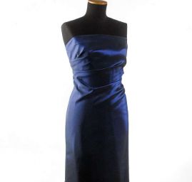 Taft hladký šanžán tmavě modrý