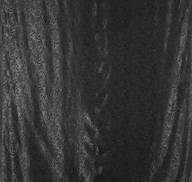 Brokát žakár  pružný květinový ornament černý