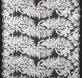 Krajka květinový motiv šedá