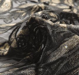 Krajka květy černozlaté