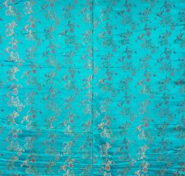 Látka brokát orientální motiv tyrkysová