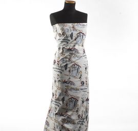 Bavlněná košilová látka motiv život na pláži