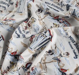 Bavlněná košilová látka motiv život na pláži