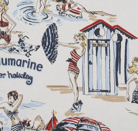 Bavlněná košilová látka motiv život na pláži