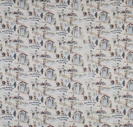 Bavlněná košilová látka motiv život na pláži