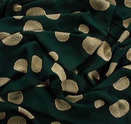 Šifon viskoza směs ornament zelený