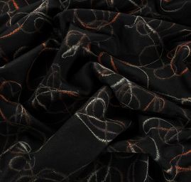 Vlna směs kostýmová látka s výšivkou