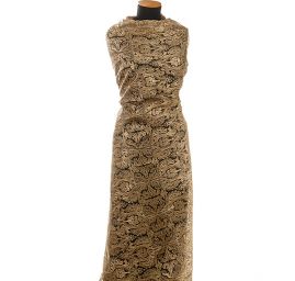 Krajka zlatá výšivka na tylu ornament