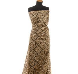 Krajka zlatá výšivka na tylu ornament