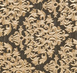 Krajka zlatá výšivka na tylu ornament