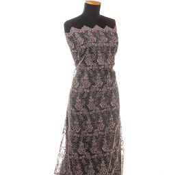 Krajka jemná výšivka na tylu fialovošedá