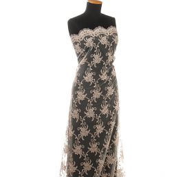 Krajka výšivka na tylu béžová