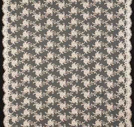 Krajka výšivka na tylu béžová