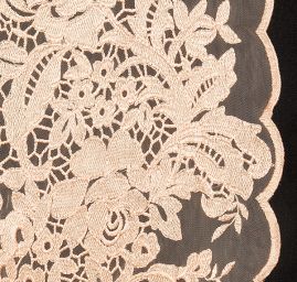 Pružná krajka květinový motiv lososová/tělová