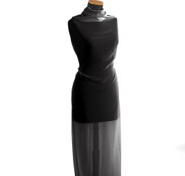 Šifon jednobarevný černý hladký