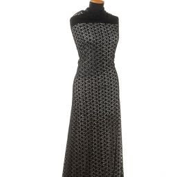 Efektní hrubá kajka jemný květinový motiv černá