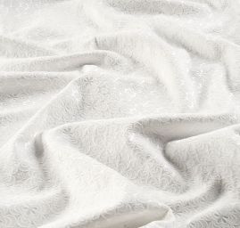 Brokát pružný květinový vzor slonová kost