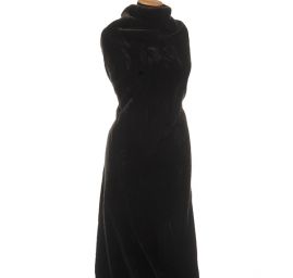 Imitace kožešiny norek tmavě hnědý/pruhy