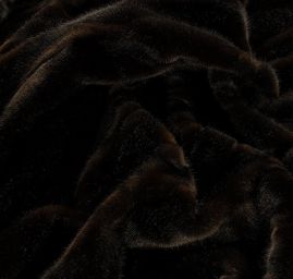 Imitace kožešiny norek tmavě hnědý/pruhy