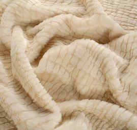 Imitace kožešiny plastická struktura smetanová
