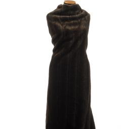 Imitace kožešiny norek hnědošedý/pruhy