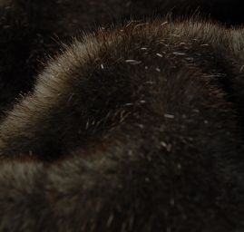 Imitace kožešiny norek hnědošedý/pruhy