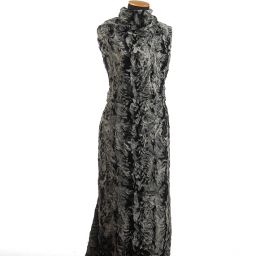 Imitace zvířecí srsti černá/sv. šedá