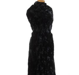 Imitace kožešiny plastická struktura tmavě modrá