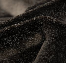 Imitace kožešiny/kůže jelenice oboustranná antracit