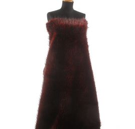 Imitace kožešiny dlouhý vlas vínová/černá