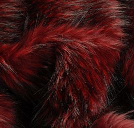 Imitace kožešiny dlouhý vlas vínová/černá