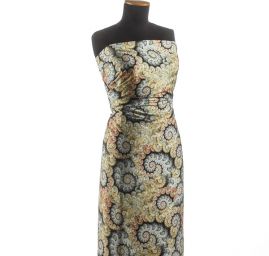 Viskozová šatová látka tisk abstraktní vzor spirál