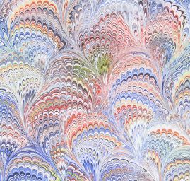 Viskozová šatová látka tisk abstraktní vzor páví peří