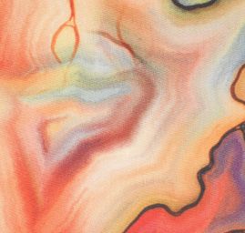 Viskozová šatová látka tisk abstraktní vzor akvarel