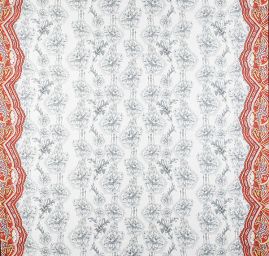 Imitace hedvábí krajkový květinový vzor šedý
