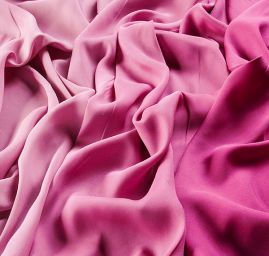 Satén imitace hedvábí duhový fuchsiová růžová