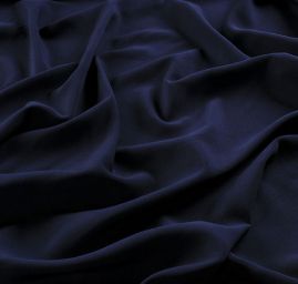 Viskozová šatová látka jemná tmavě modrá