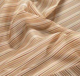 Podšívka jemná tisk polyester proužky hnědá/béžová