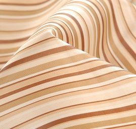 Podšívka jemná tisk polyester proužky hnědá/béžová