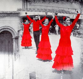 Satén pružný aréna toreador/tanečnice