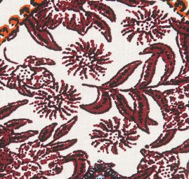 Viskozová šatová látka šátkový vzor vínový