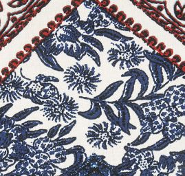 Viskozová šatová látka šátkový vzor modrý