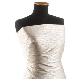 Žakárová látka květinový vzor béžová smetanová