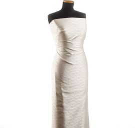 Žakárová látka květinový vzor béžová smetanová