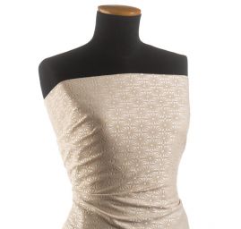 Žakárová látka květinový vzor béžová smetanová