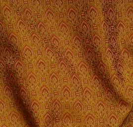 Hedvábný brokát šlechtický zlatorezavý