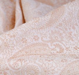 Hedvábný brokát smetanový